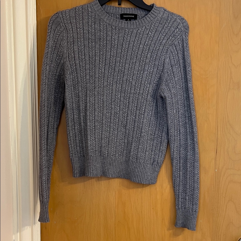 Gray Cable Knit Sweater